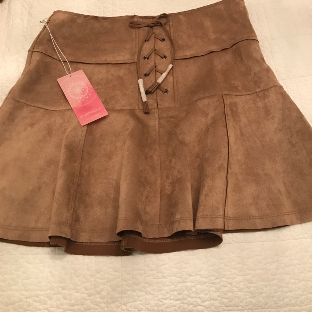 Camel colored flare skirt